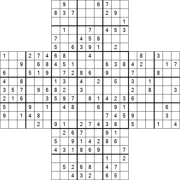 Cross Sudoku - Medium