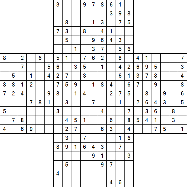 Cross Sudoku - Médio