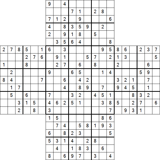 Cross Sudoku - Médio