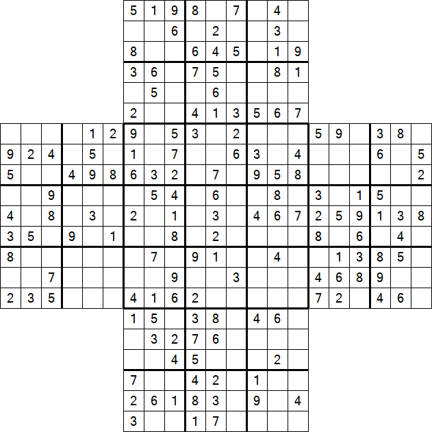 Cross Sudoku - Medium