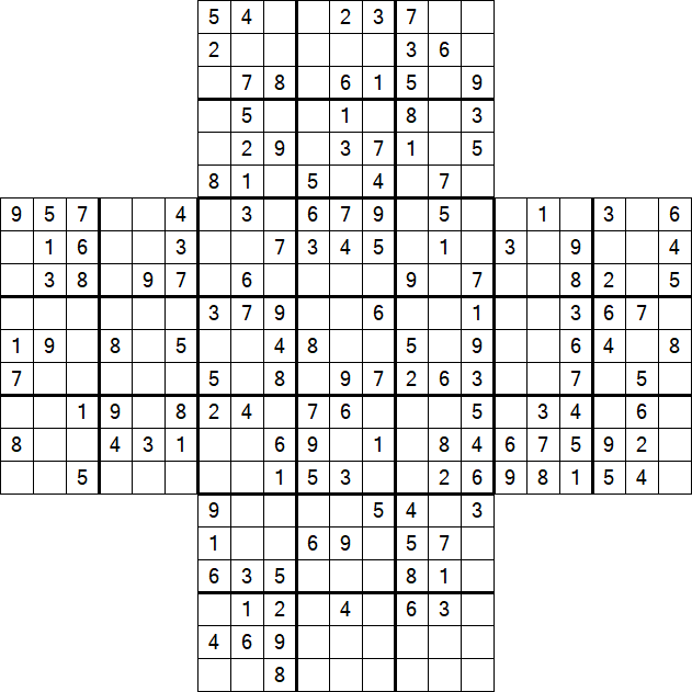 Cross Sudoku - Medium