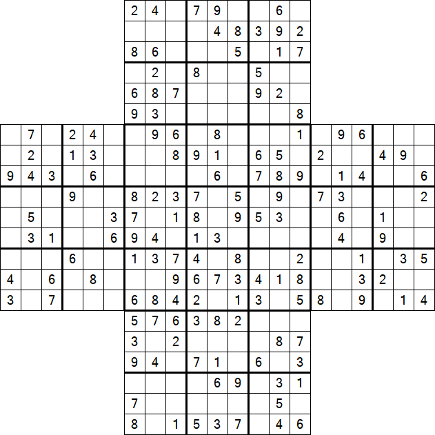 Cross Sudoku - Medium