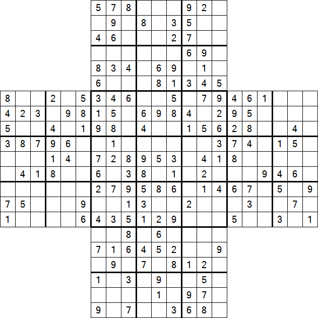Cross Sudoku - Medium