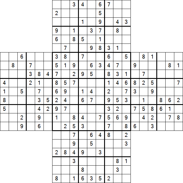 Cross Sudoku - Medium