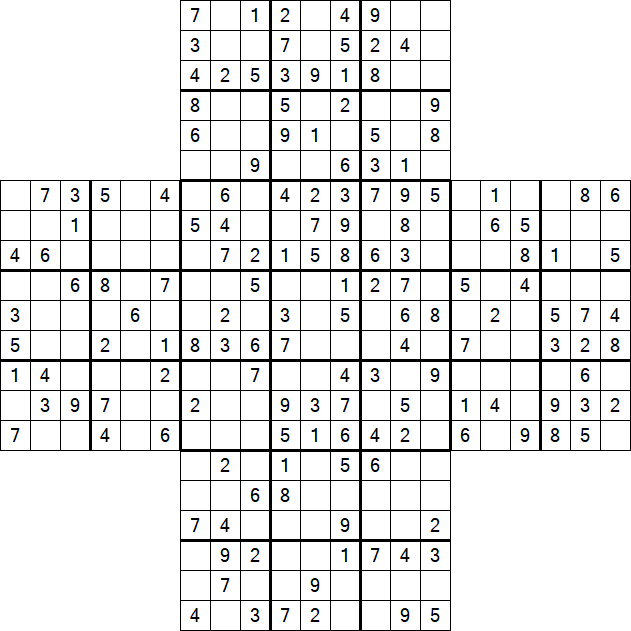 Cross Sudoku - Medium