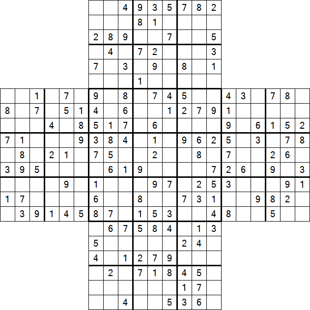 Cross Sudoku - Medium