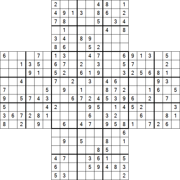 Cross Sudoku - Medium