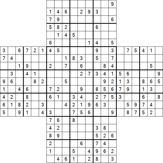 Cross Sudoku - Medium