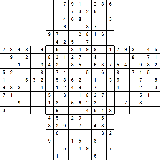 Cross Sudoku - Medium