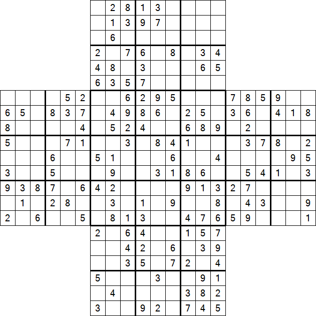 Cross Sudoku - Medium
