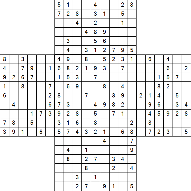 Cross Sudoku - Medium