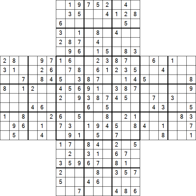 Cross Sudoku - Medium