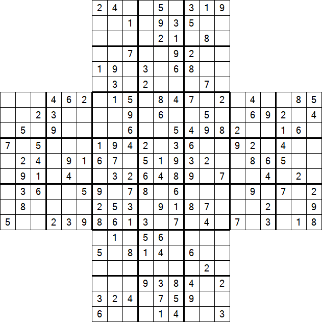 Cross Sudoku - Medium