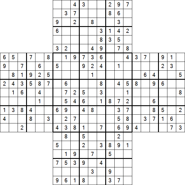 Cross Sudoku - Medium