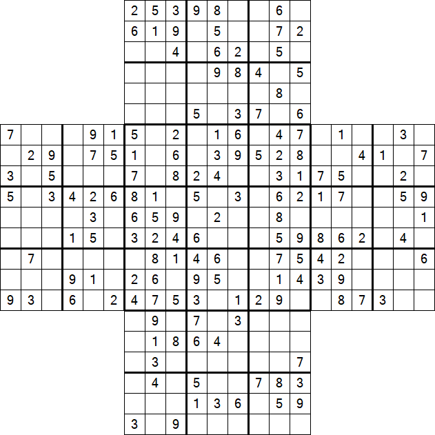 Cross Sudoku - Medium