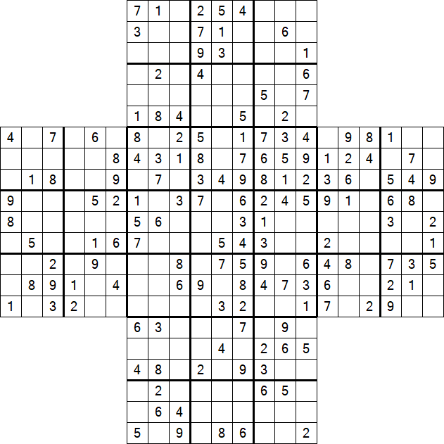 Cross Sudoku - Medium