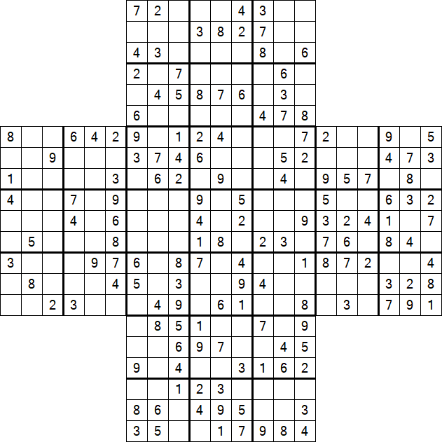 Cross Sudoku - Medium