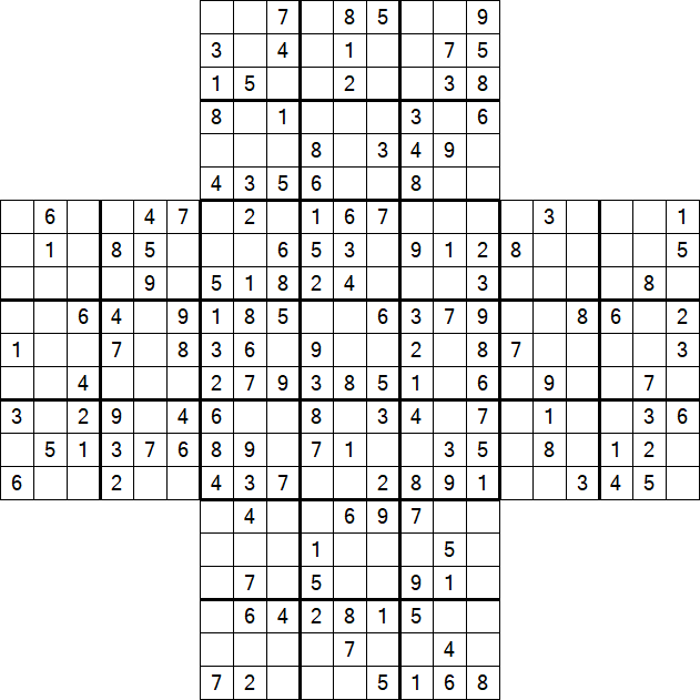 Cross Sudoku - Medium