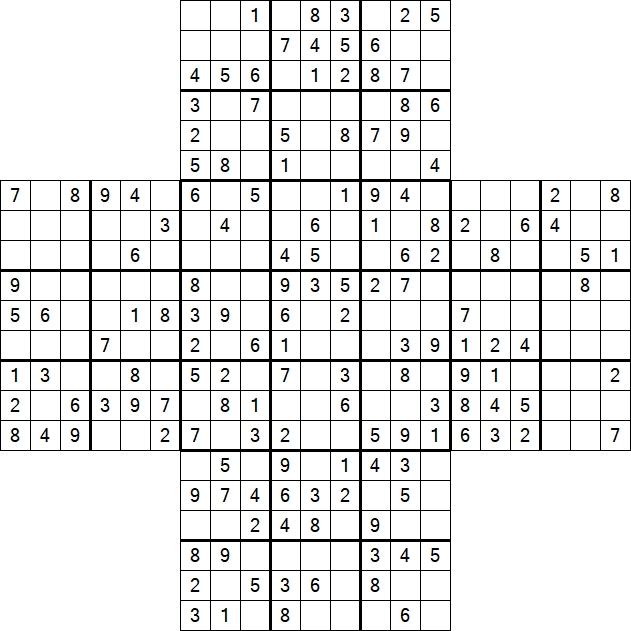 Cross Sudoku - Medium