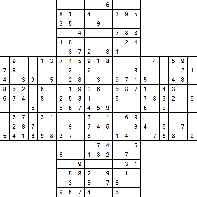 Cross Sudoku - Medium