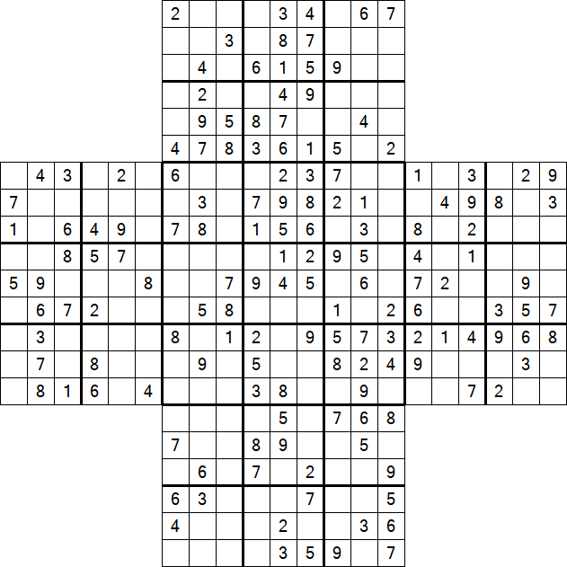 Cross Sudoku - Medium