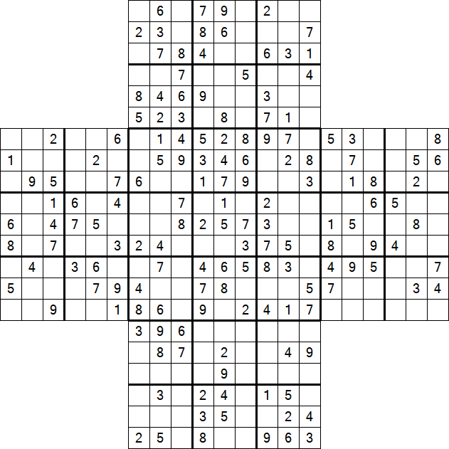 Cross Sudoku - Medium