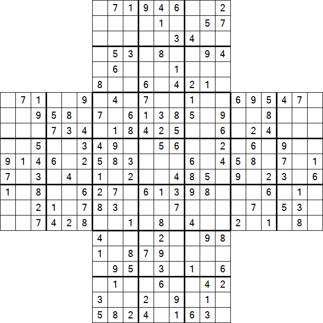 Cross Sudoku - Medium