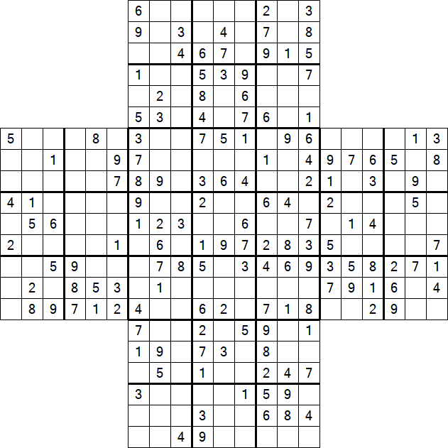 Cross Sudoku - Medium