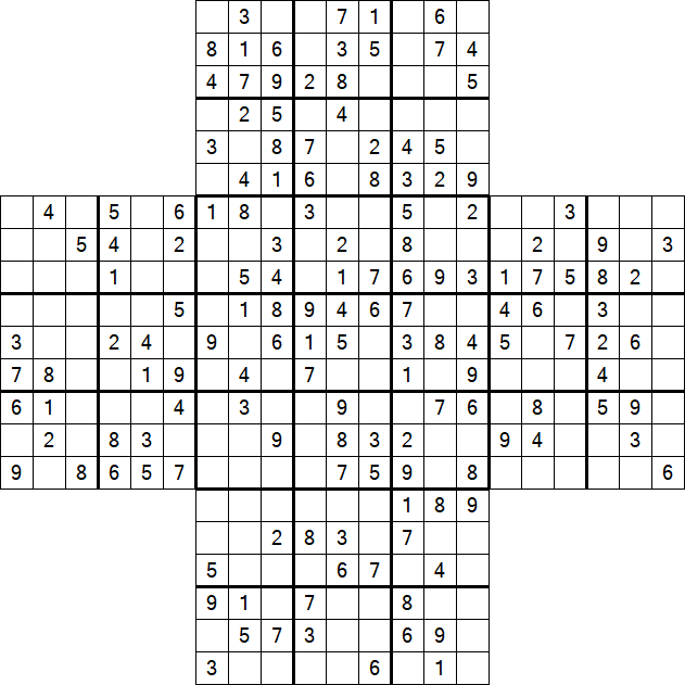 Cross Sudoku - Medium
