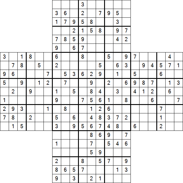 Cross Sudoku - Medium