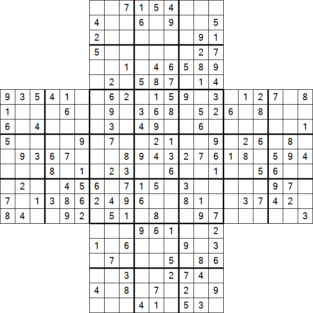 Cross Sudoku - Médio