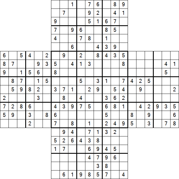 Cross Sudoku - Moyen