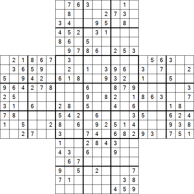 Cross Sudoku - Moyen