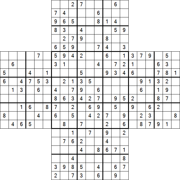 Cross Sudoku - Médio