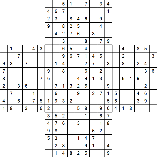 Cross Sudoku - Moyen