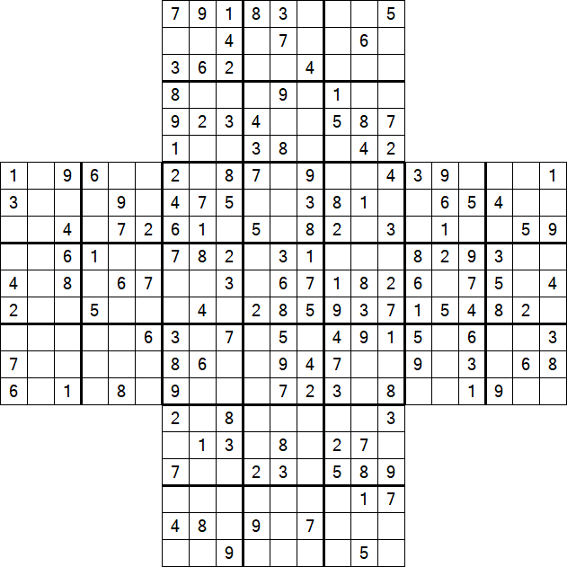 Cross Sudoku - Moyen