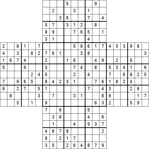 Cross Sudoku - Moyen