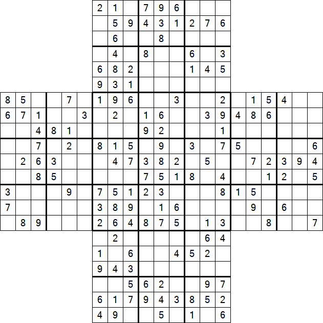 Cross Sudoku - Moyen