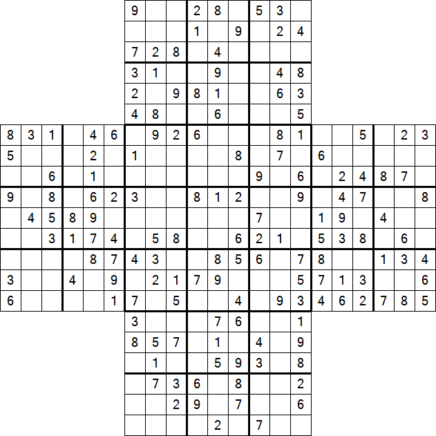 Cross Sudoku - Moyen