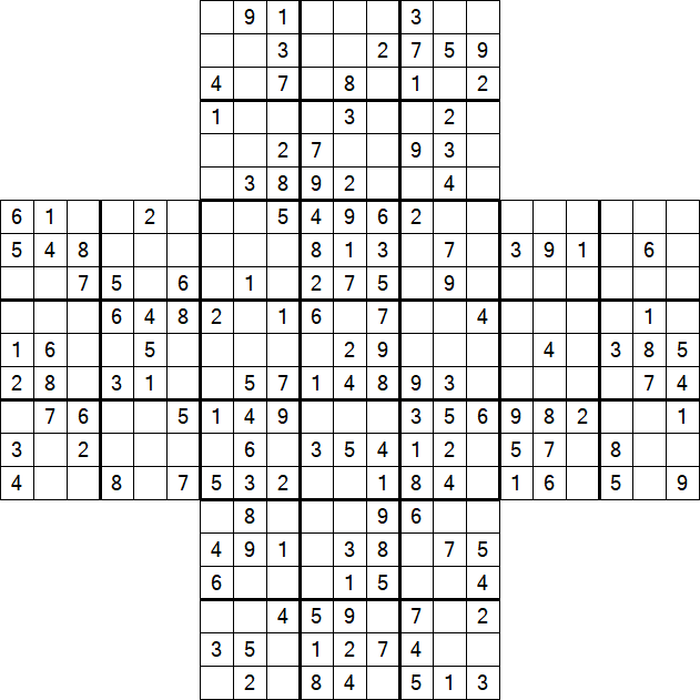 Cross Sudoku - Moyen