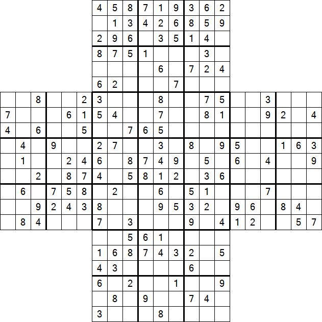 Cross Sudoku - Moyen