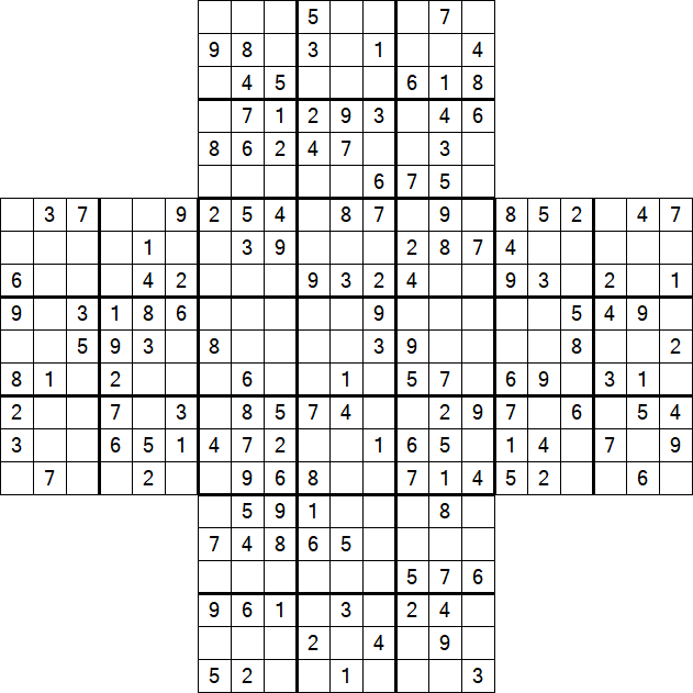 Cross Sudoku - Moyen