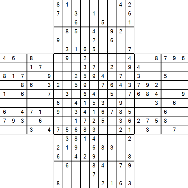 Cross Sudoku - Moyen