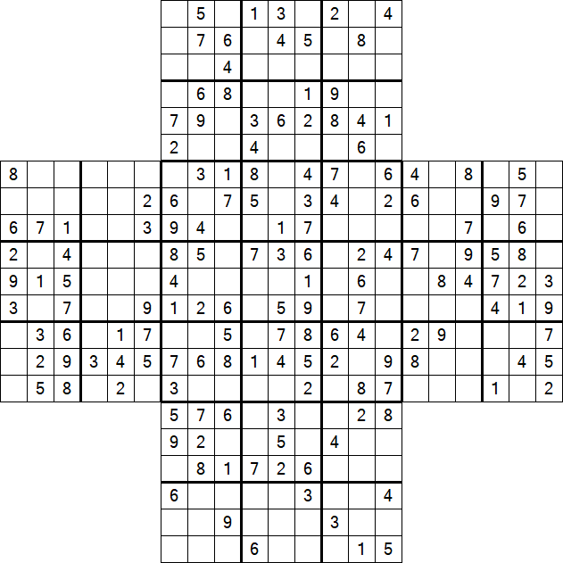 Cross Sudoku - Médio