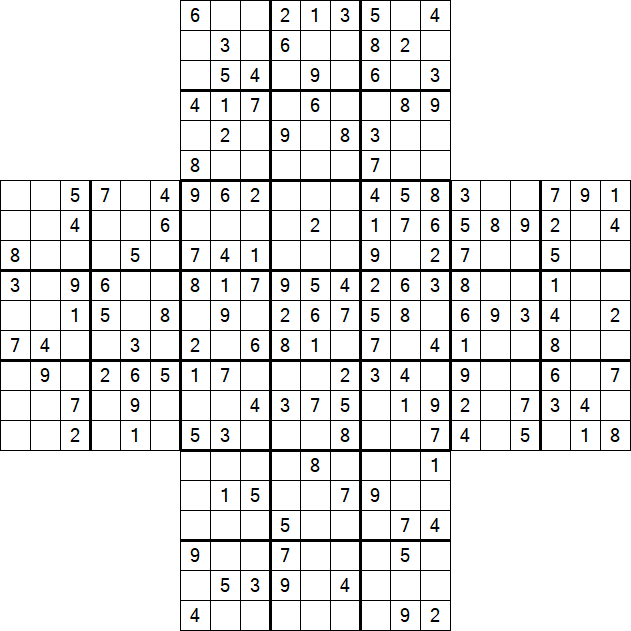 Cross Sudoku - Moyen