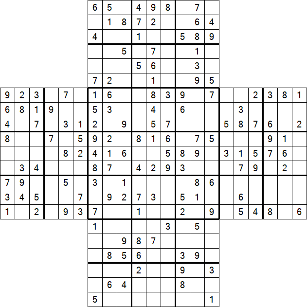 Cross Sudoku - Moyen