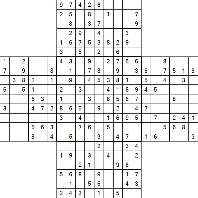 Cross Sudoku - Moyen