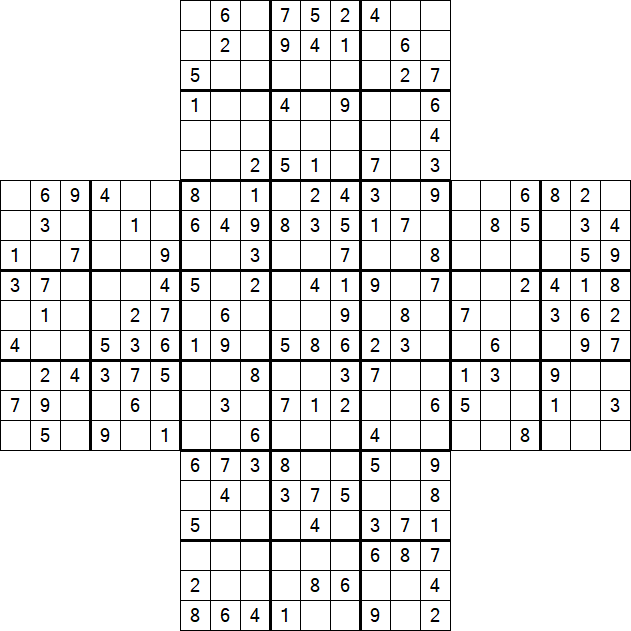 Cross Sudoku - Moyen