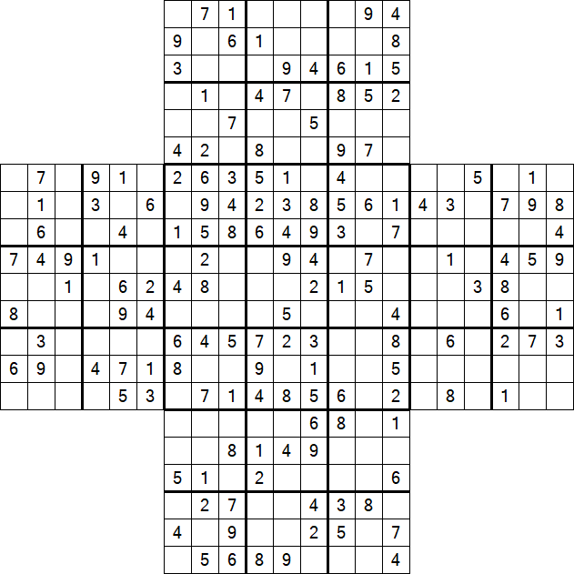 Cross Sudoku - Moyen