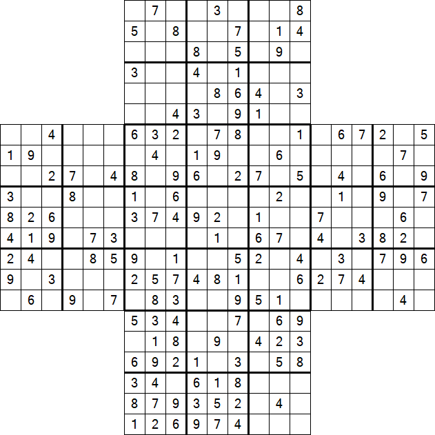 Cross Sudoku - Moyen